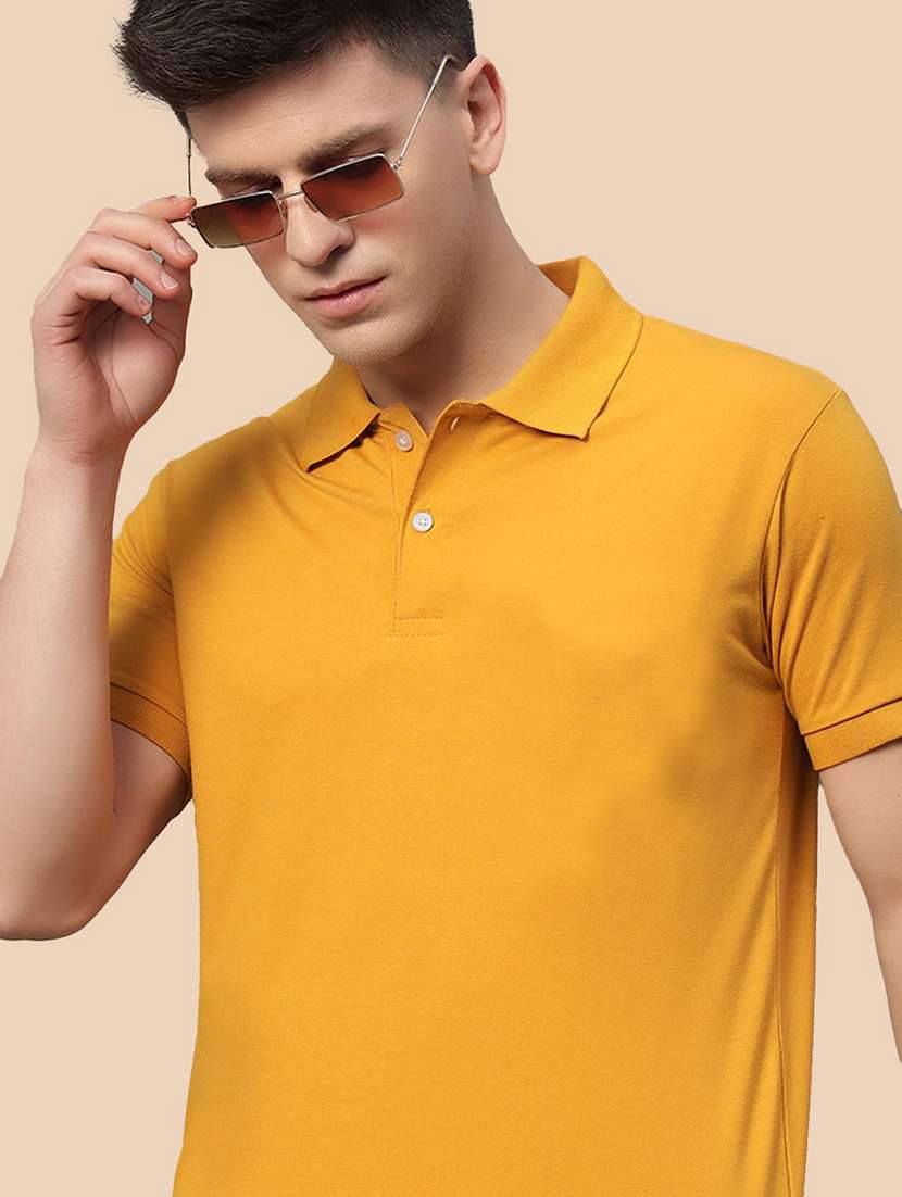 men solid short sleeve polo t-shirt