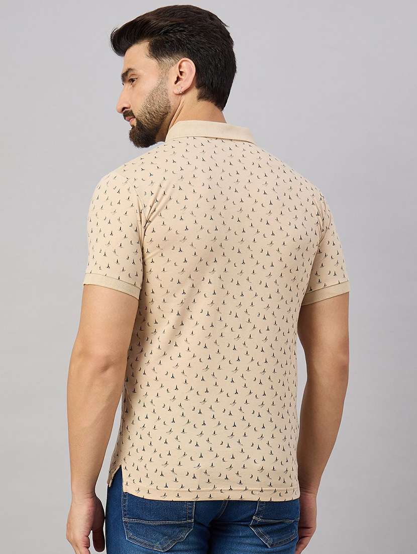 men printed short sleeve polo t-shirt - 22291889 -  Standard Image - 1