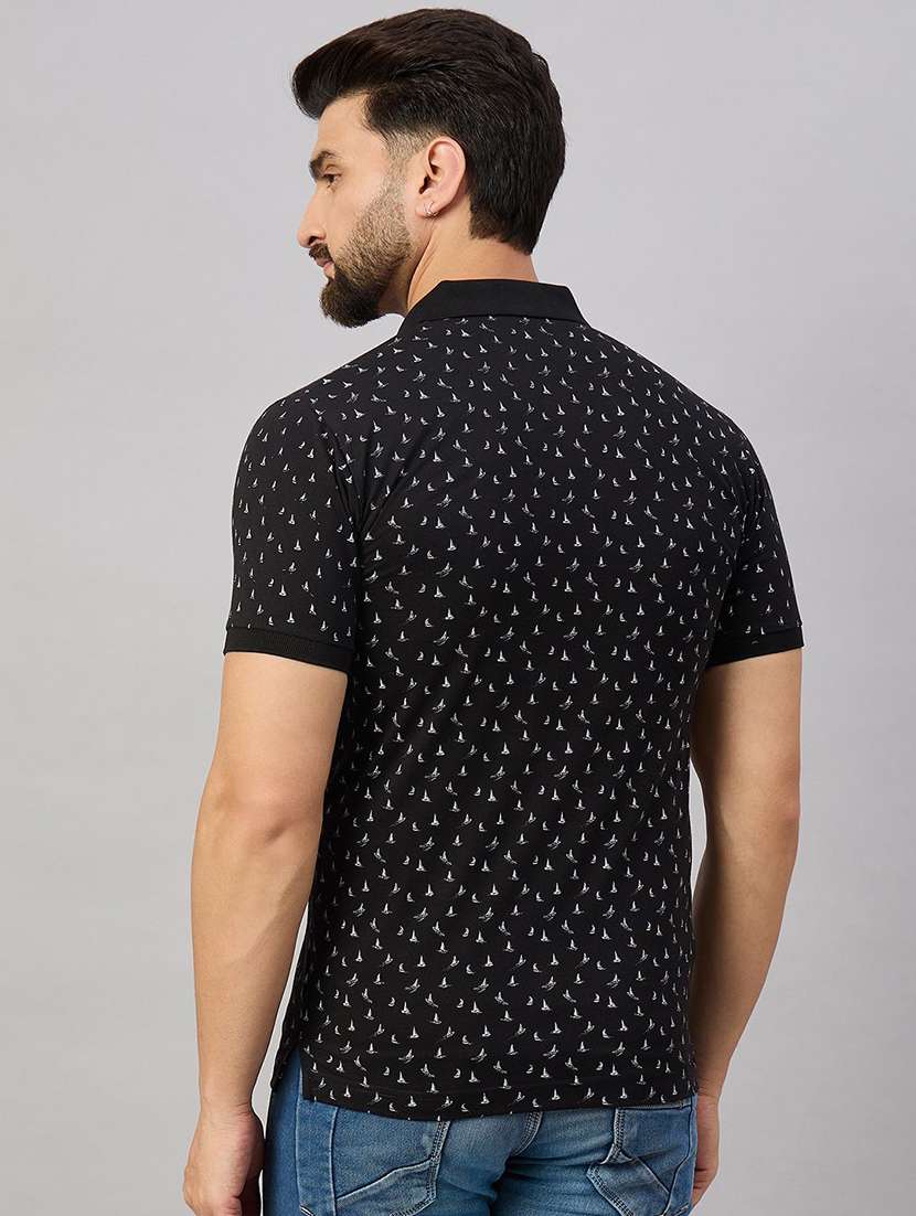 men printed short sleeve polo t-shirt - 22291890 -  Standard Image - 1