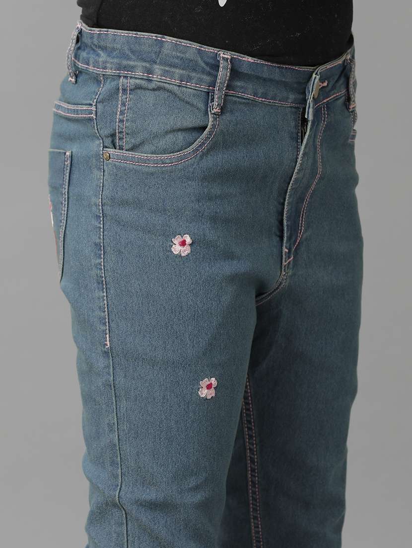 girls solid mid rise slim fit jean - 22291978 -  Standard Image - 4