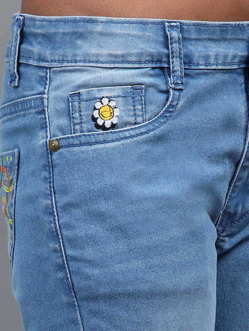 girls solid mid rise slim fit jean - 22291988 -  Standard Image - 4