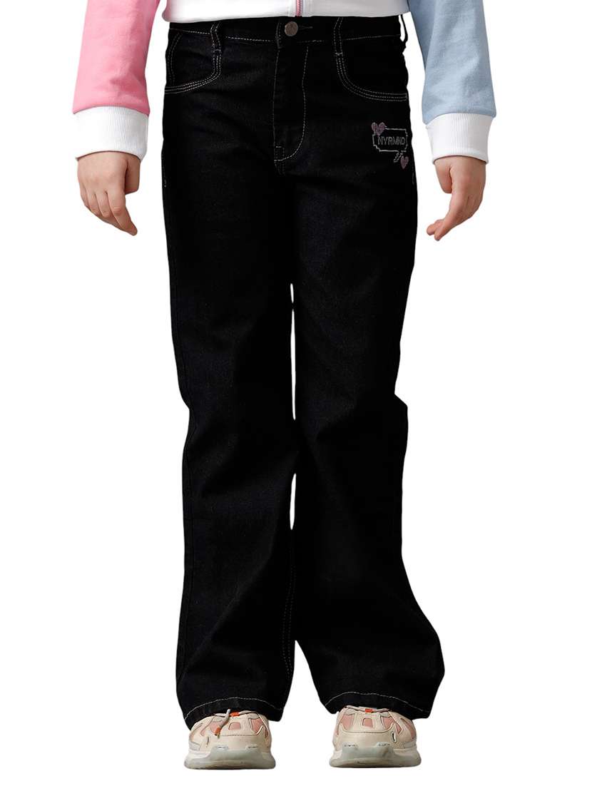 girls solid mid rise bootcut jeans - 22291996 -  Standard Image - 1