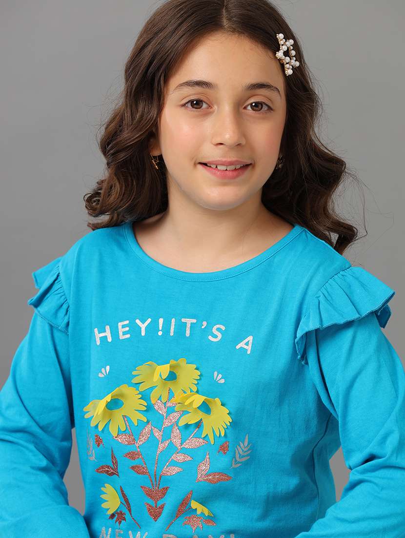 girls printed long sleeve tee - 22292023 -  Standard Image - 1