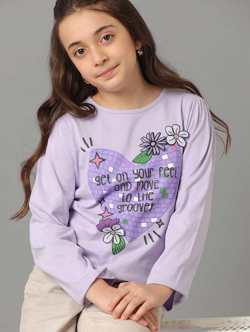 girls printed long sleeve tee - 22292028 -  Standard Image - 1