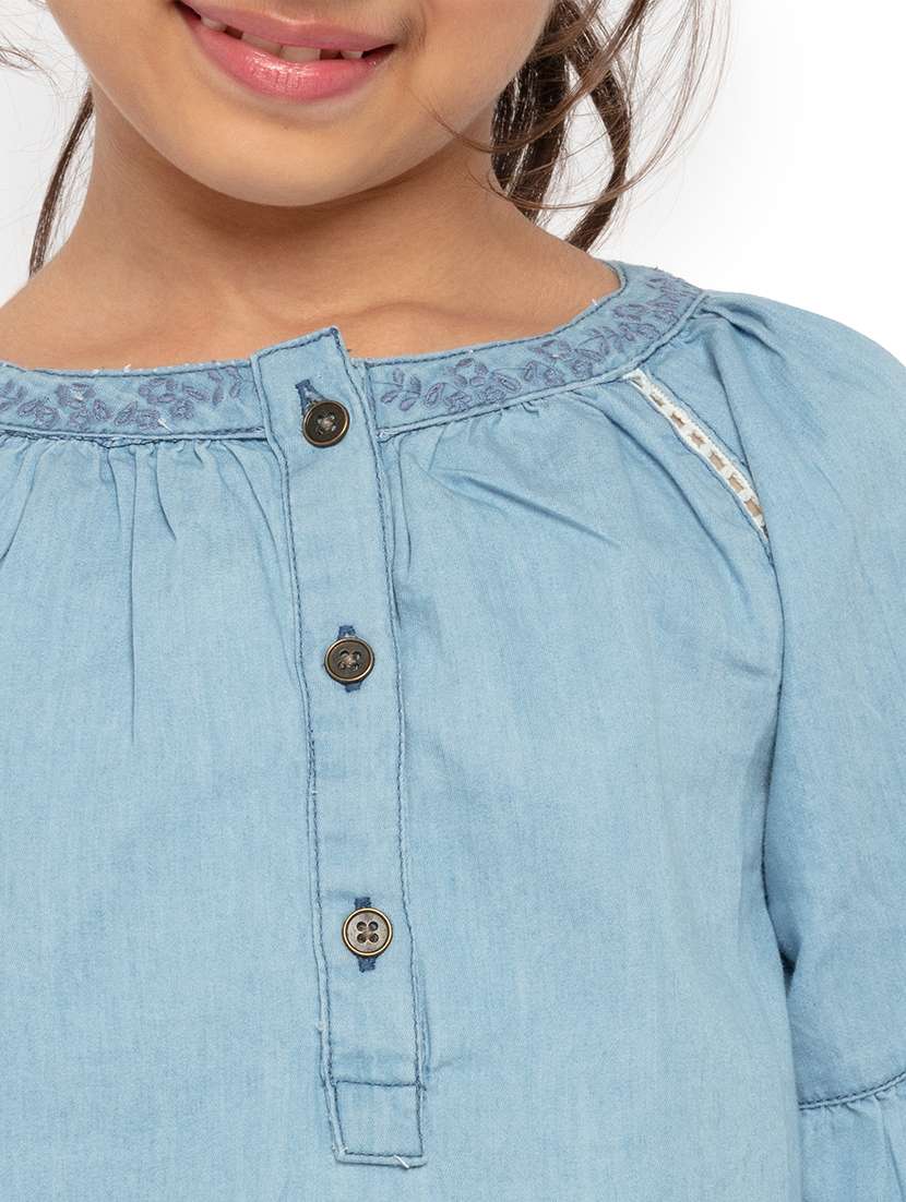 girls embroidered long sleeve a-line top - 22292110 -  Standard Image - 4