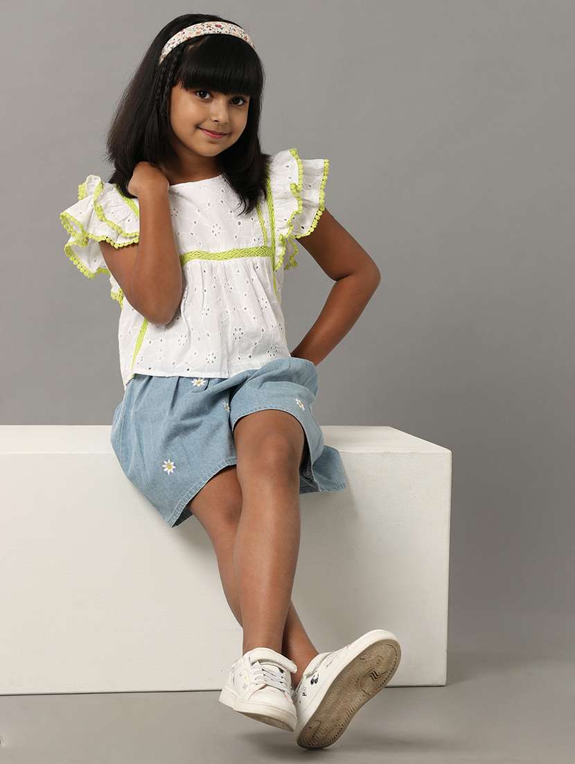 girls self designed sleeveless a-line top - 22292111 -  Standard Image - 4
