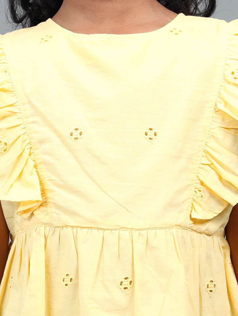 girl self designed ruffle sleeve peplum top - 22292116 -  Standard Image - 4