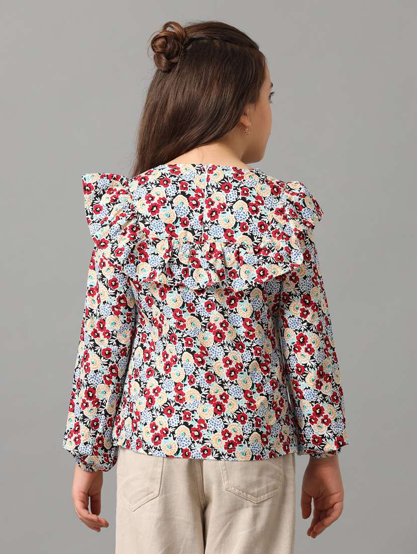 girls printed long sleeve straight top - 22292124 -  Standard Image - 1