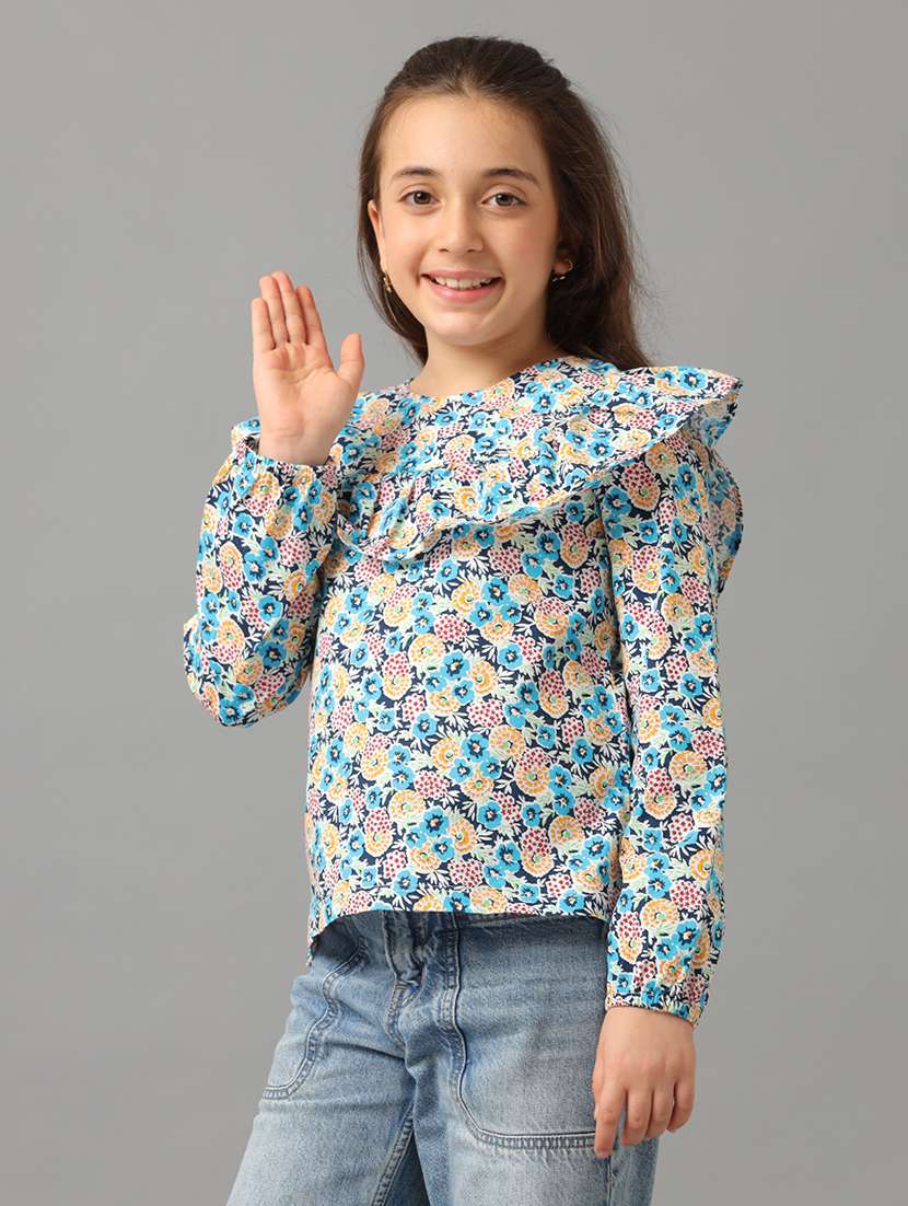 girls floral print long sleeve top - 22292125 -  Standard Image - 1