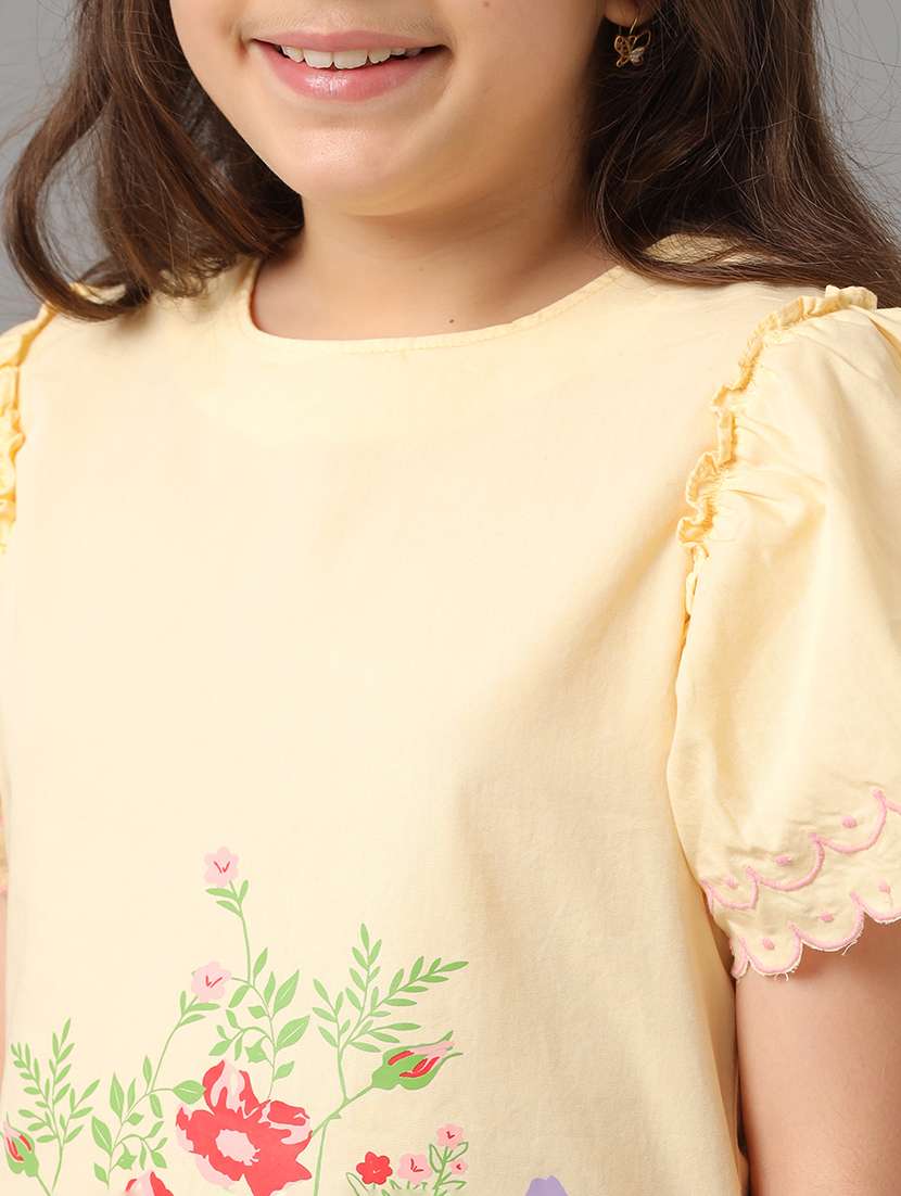 girls floral print puff sleeve top - 22292131 -  Standard Image - 4