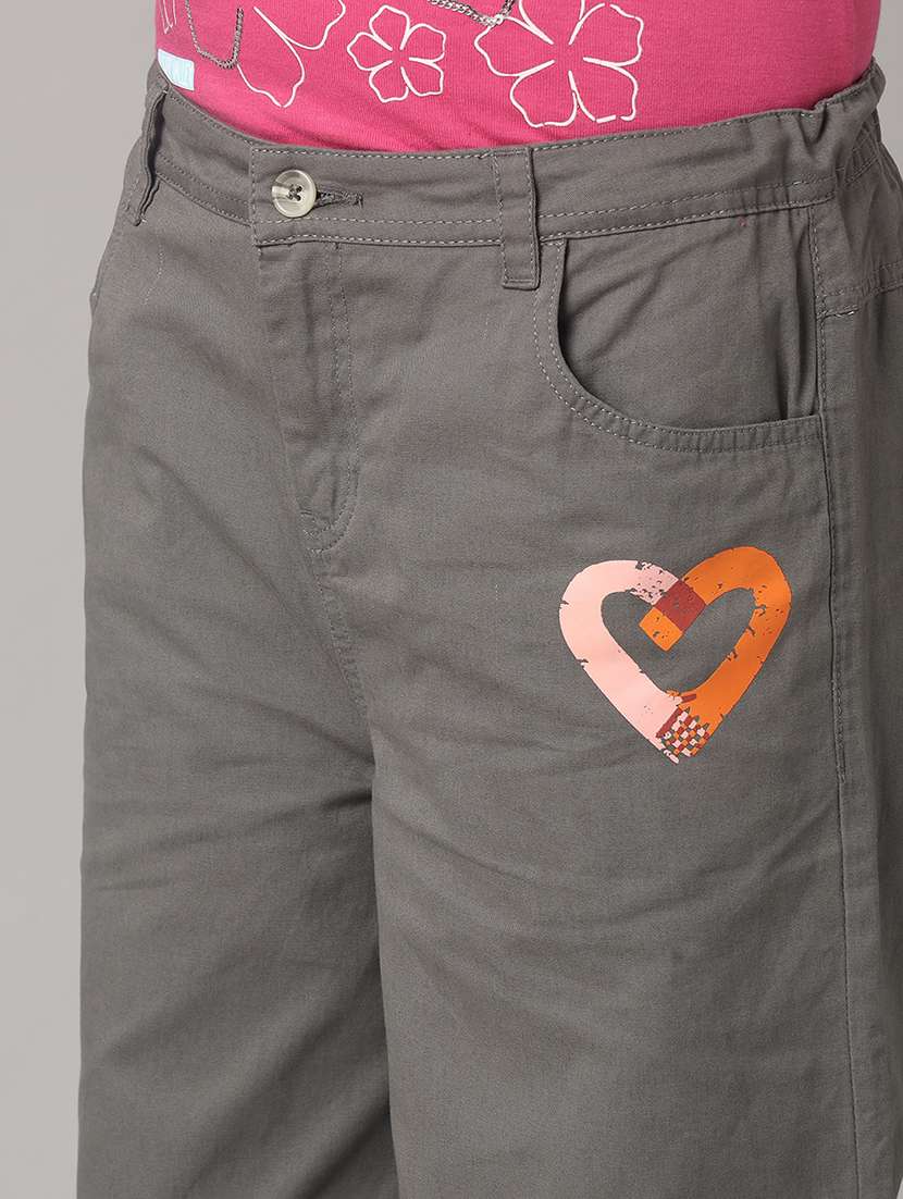 girls solid mid rise straight trouser - 22292140 -  Standard Image - 4