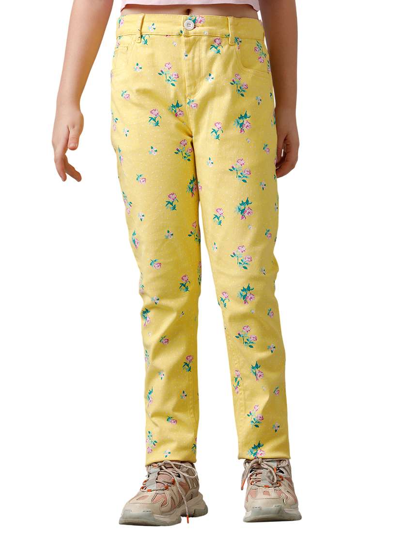 Girls Floral Print Mid Rise Casual Rouser - 22292147 -  Standard Image - 1