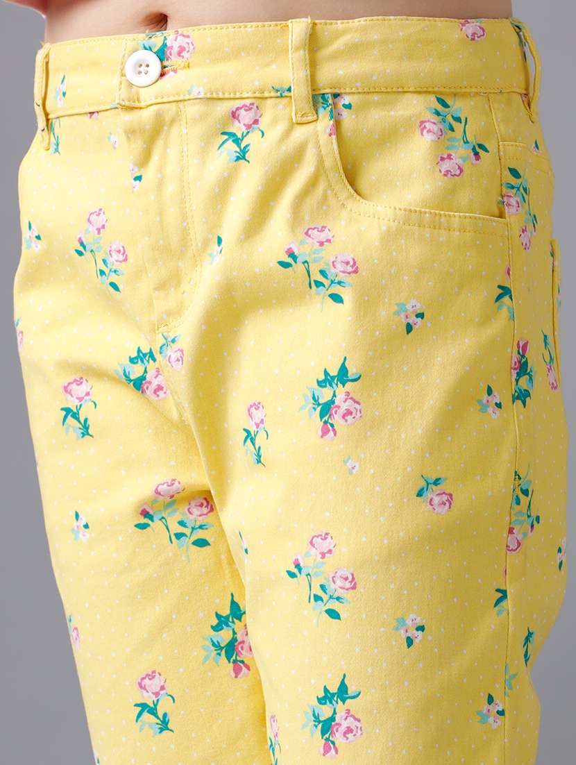 Girls Floral Print Mid Rise Casual Rouser - 22292147 -  Standard Image - 4