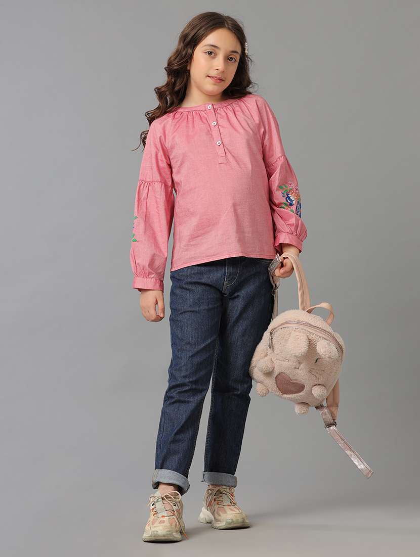 Girls Solid Mid Rise Slim Fit Jeans - 22292167 -  Standard Image - 1