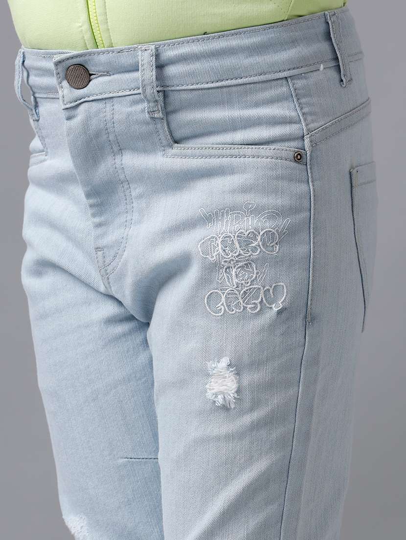 Girls Solid Mid Rise Slim Fit Jeans - 22292169 -  Standard Image - 4