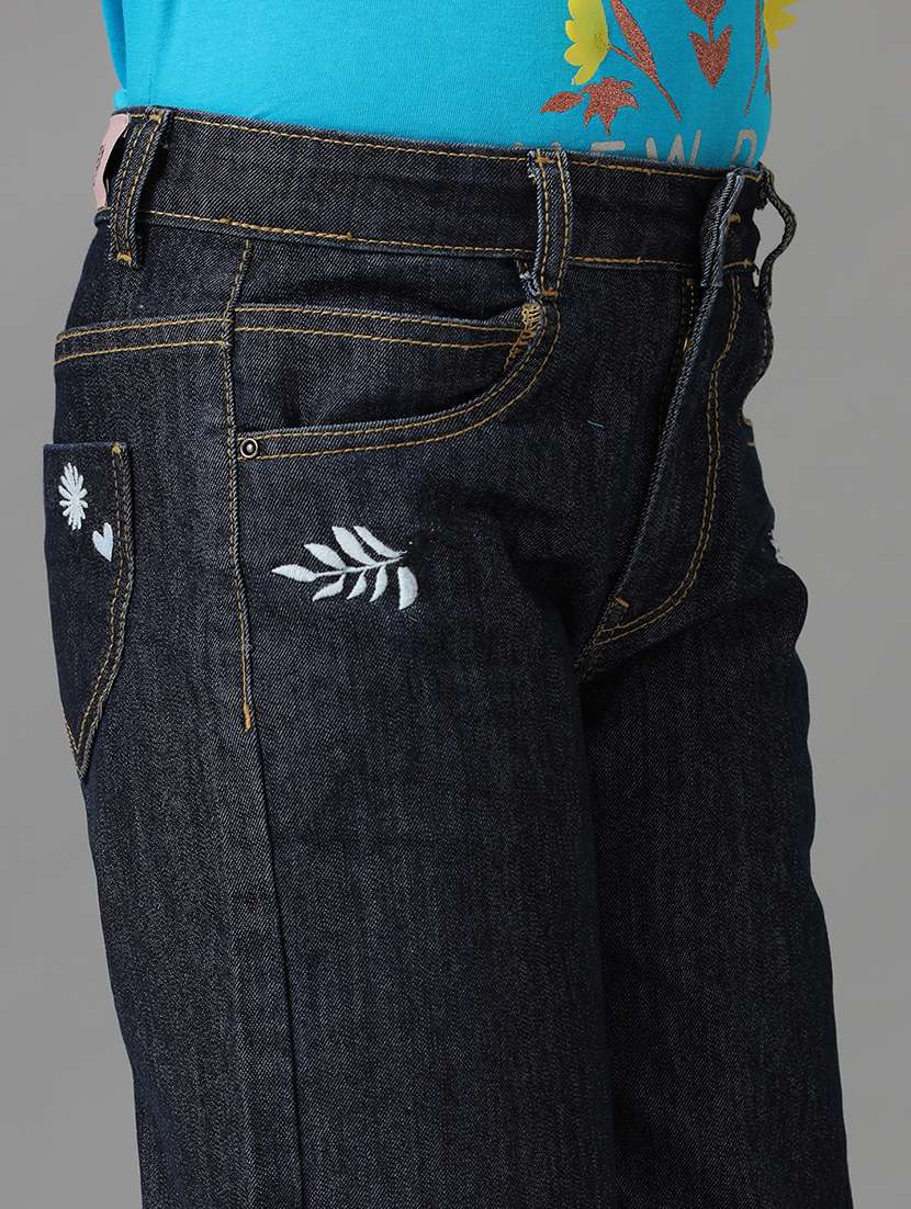 girls solid mid rise wide leg jeans - 22292171 -  Standard Image - 4