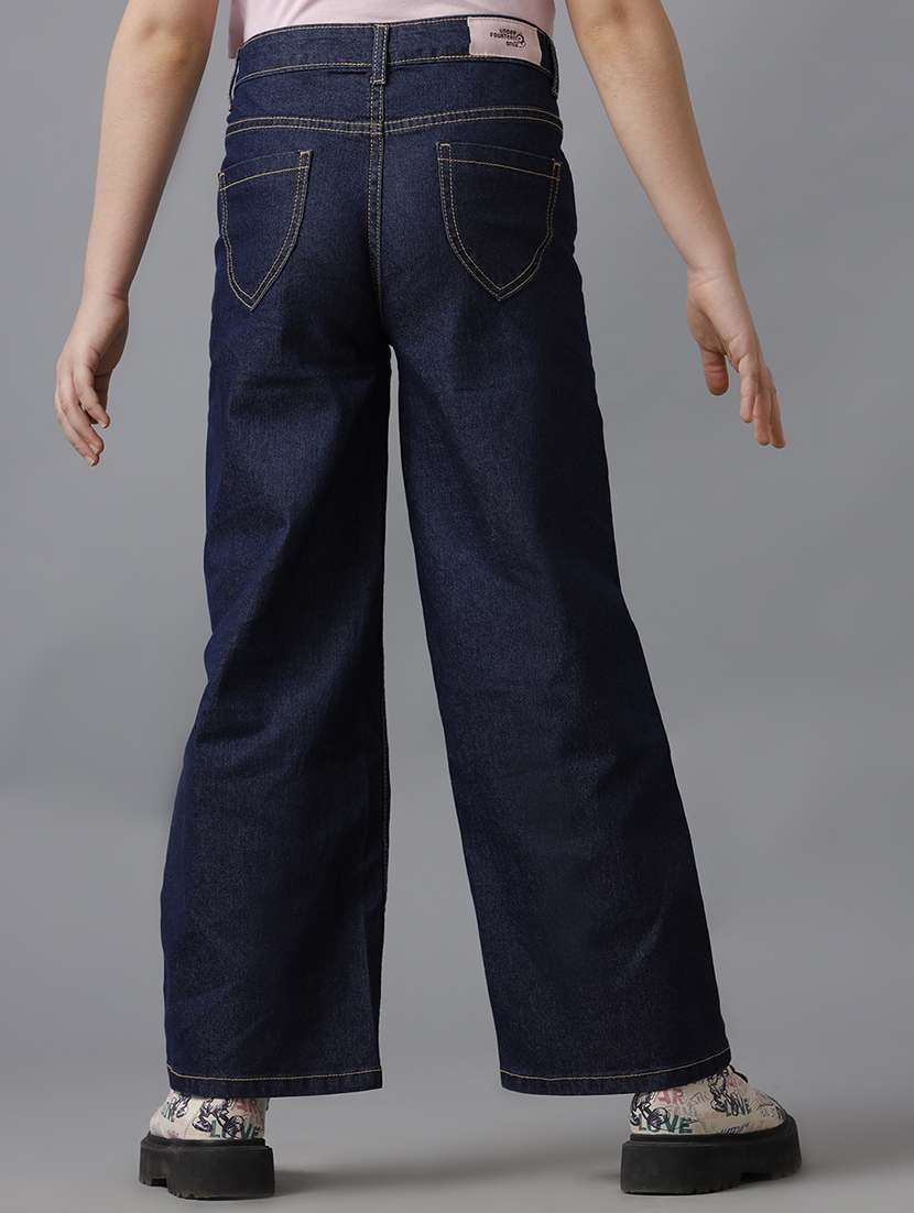 girls solid mid rise wide leg jean - 22292173 -  Standard Image - 1