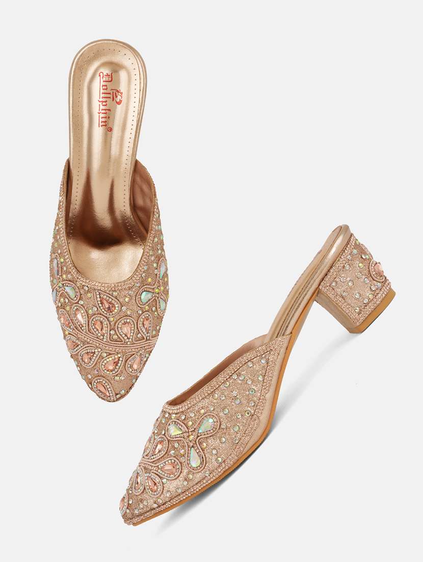 women embellished slip on block heel mules - 22292190 -  Standard Image - 4