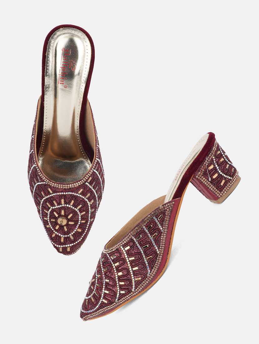 women embellished slip on block heel mules - 22292191 -  Standard Image - 4