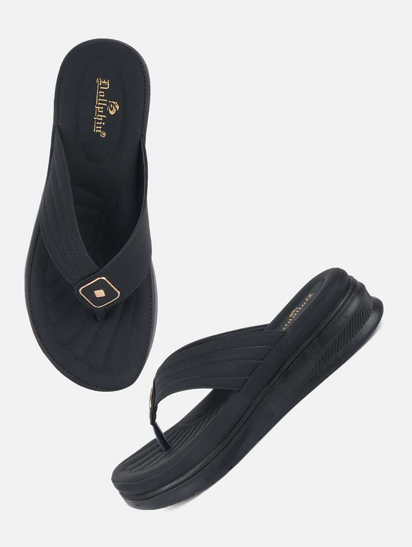 women black slip on wedge - 22292220 -  Standard Image - 4