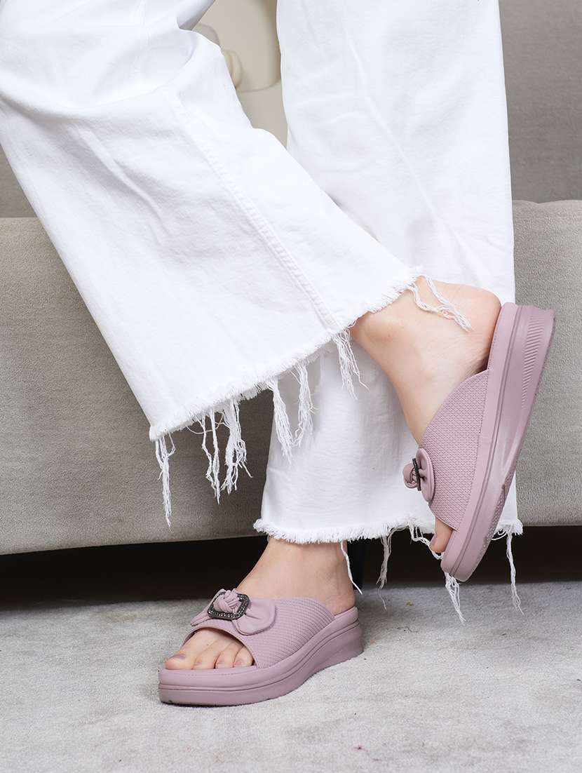 women solid platform wedge - 22292229 -  Standard Image - 1