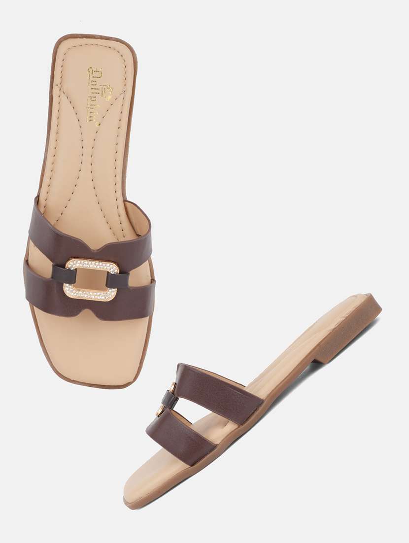 women solid slip on flat sandal - 22292231 -  Standard Image - 4