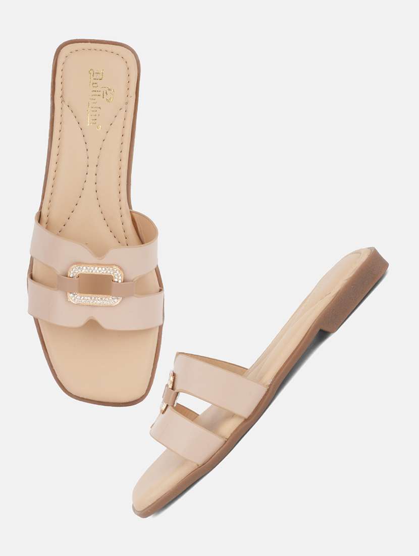 women black slip on flat sandal - 22292232 -  Standard Image - 4