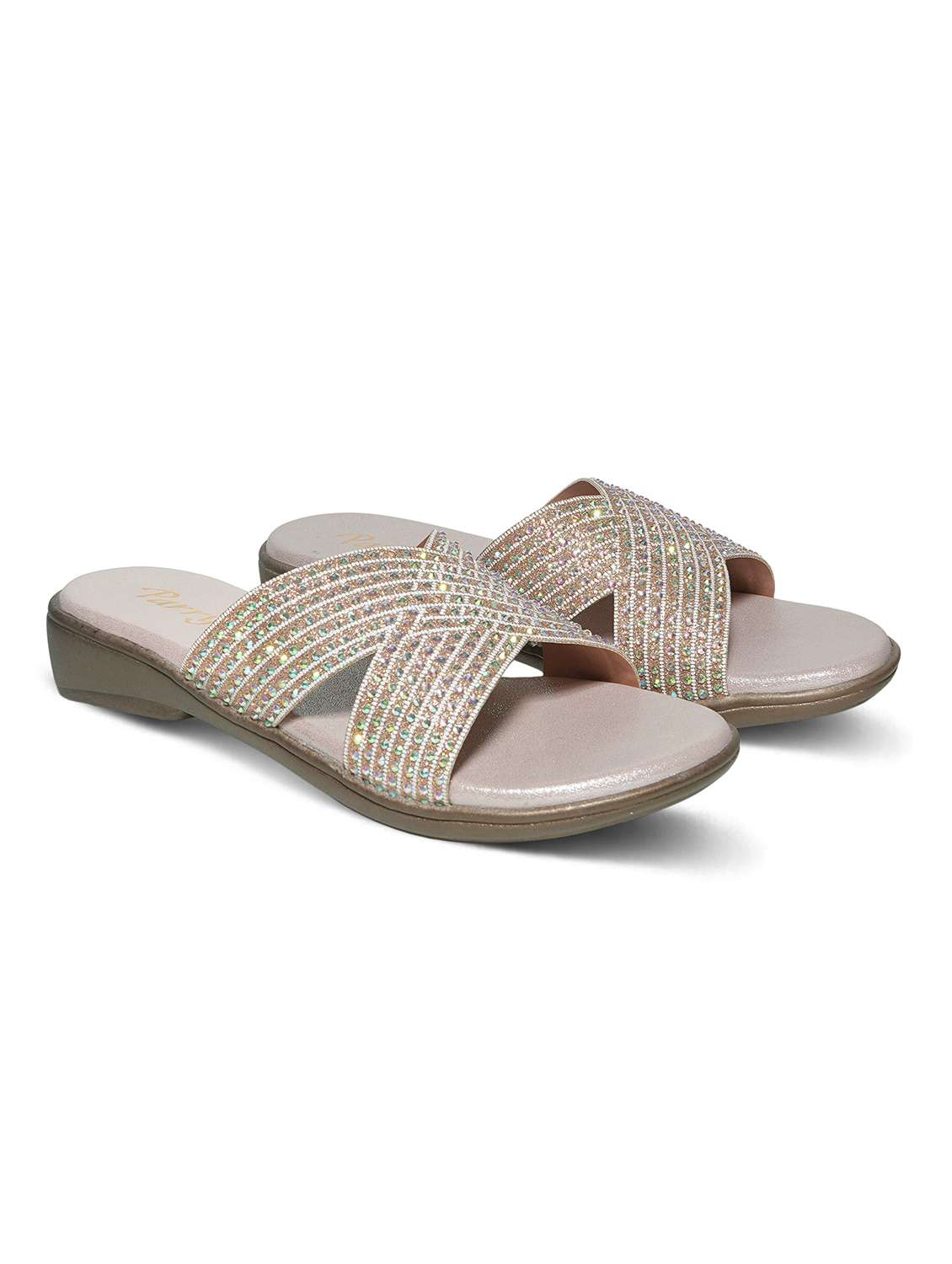 women embellished slip on flat sandals - 22292244 -  Standard Image - 1