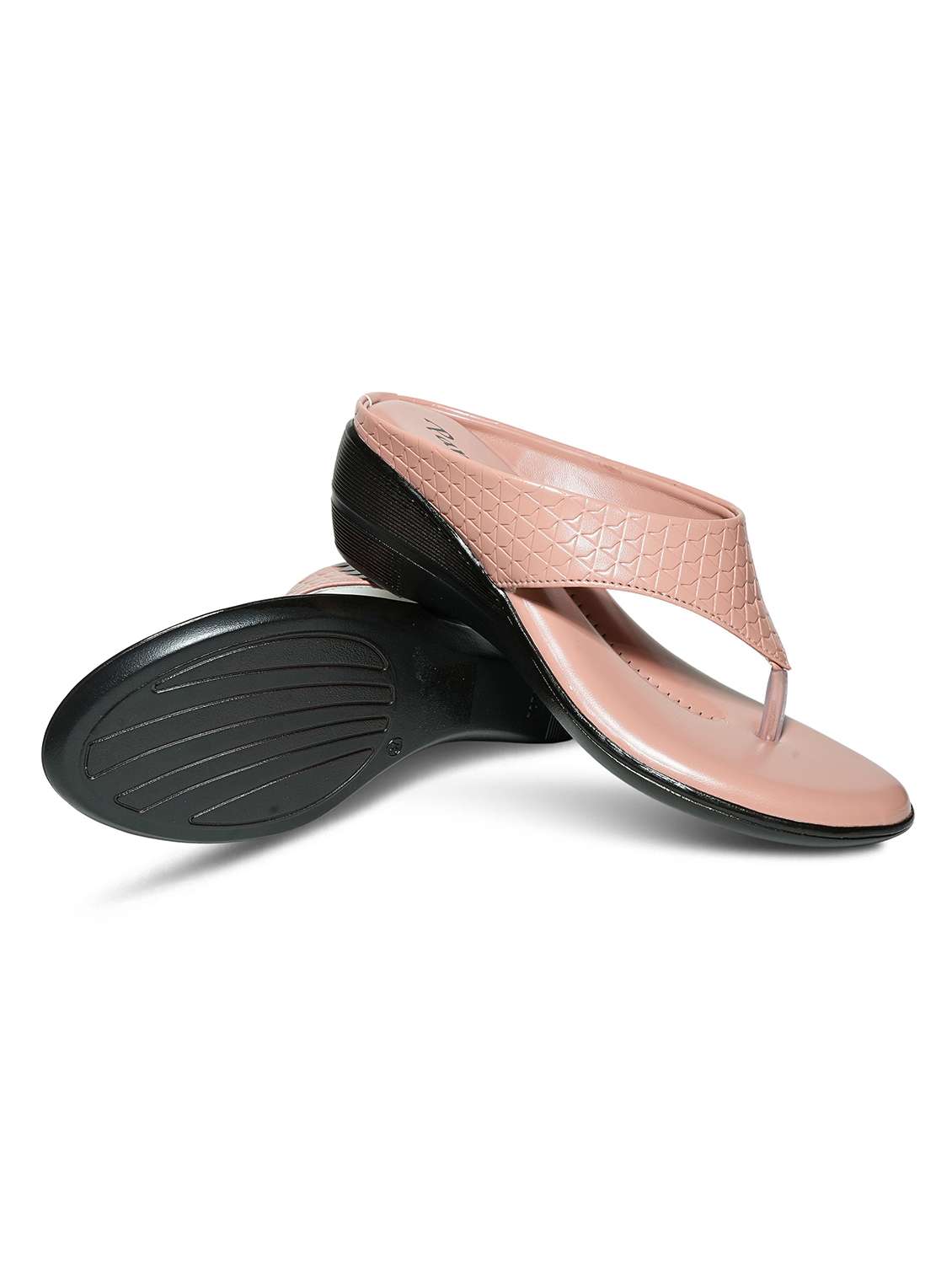 women pink slip on wedge - 22292251 -  Standard Image - 4