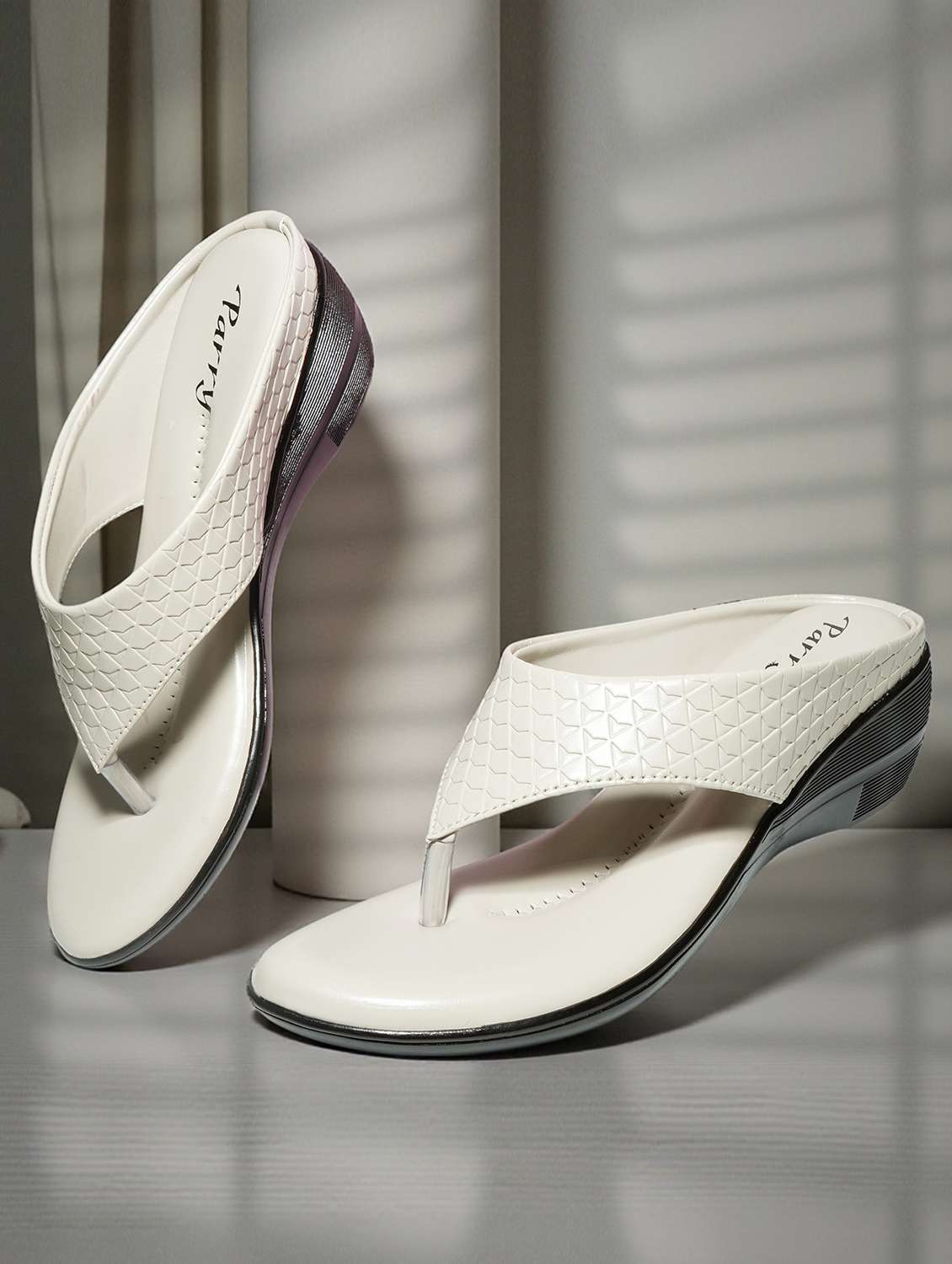 women solid slip on wedge