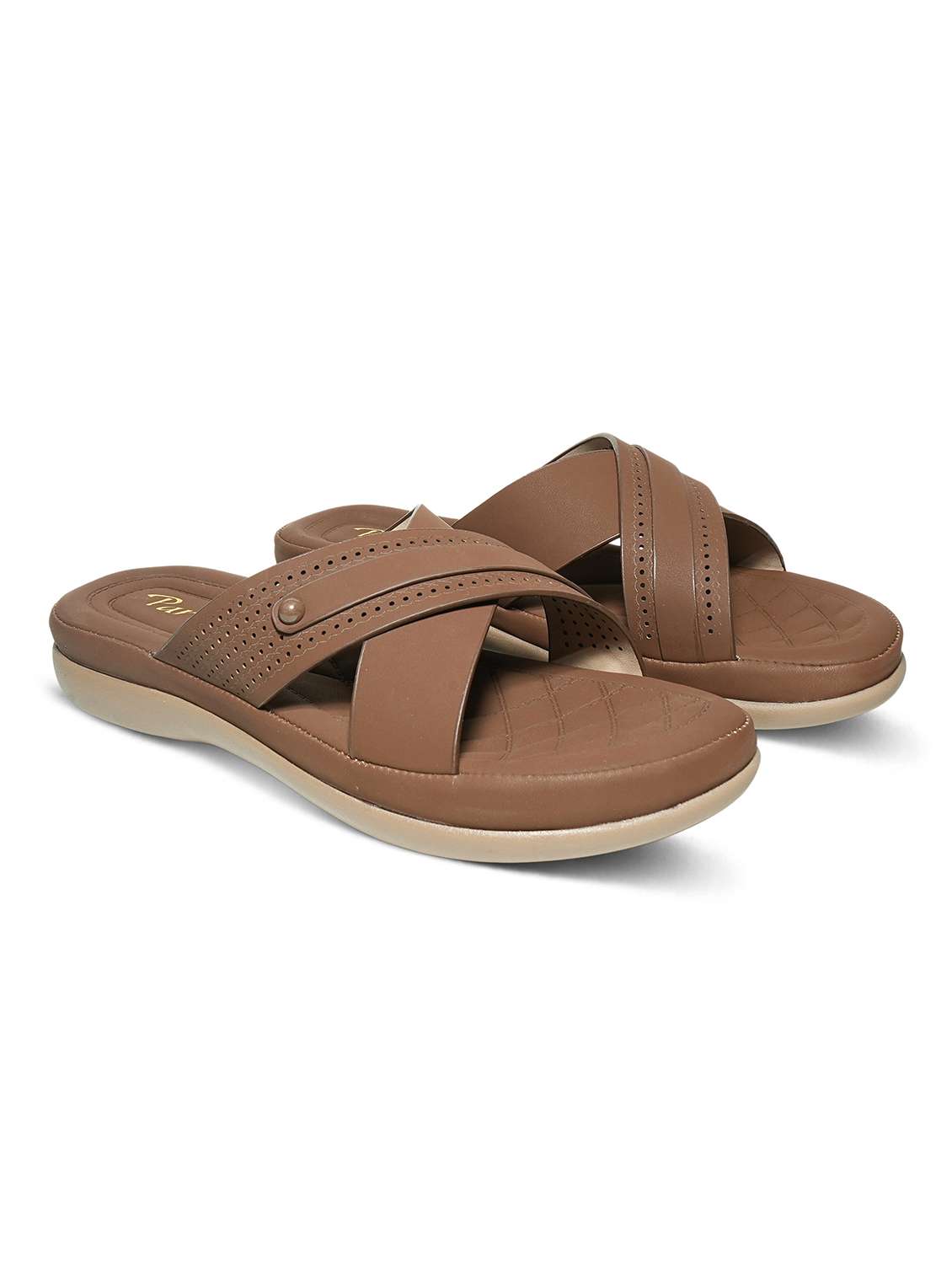 women solid slip on flat sandals - 22292253 -  Standard Image - 1