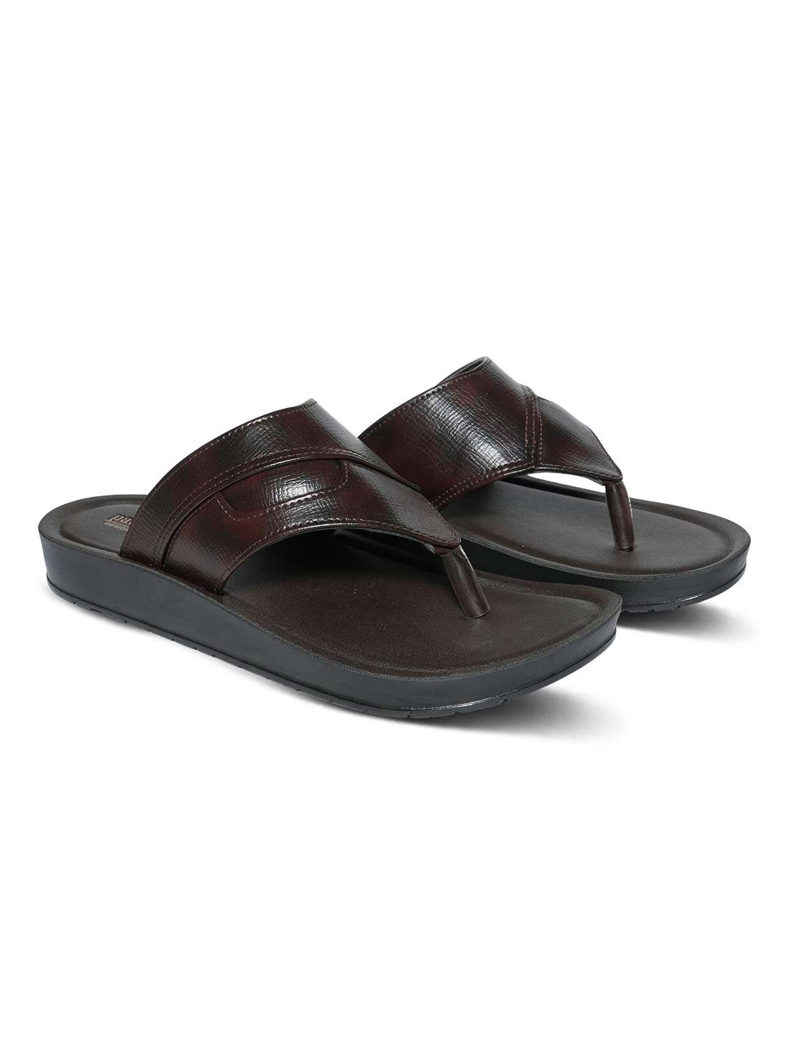 men brown slip on sandal - 22292268 -  Standard Image - 1