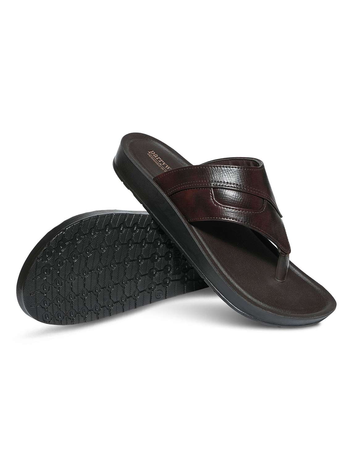 men brown slip on sandal - 22292268 -  Standard Image - 4