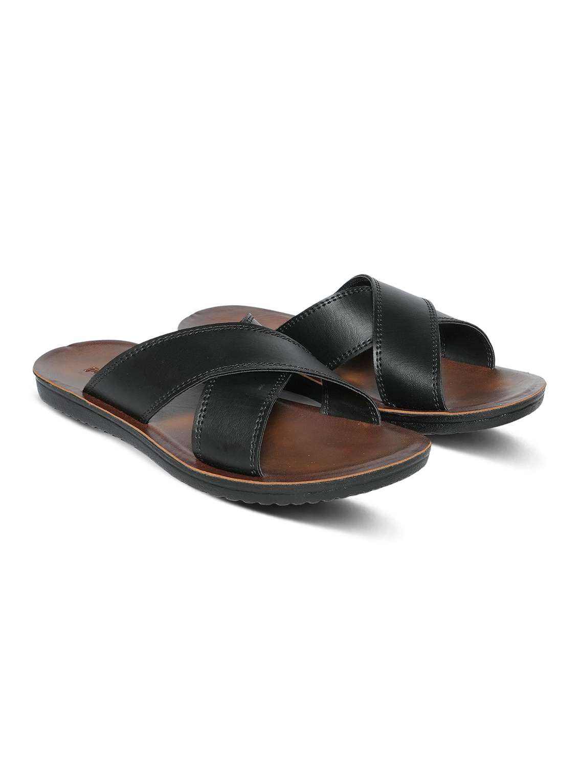 men black slip on sandal - 22292270 -  Standard Image - 1