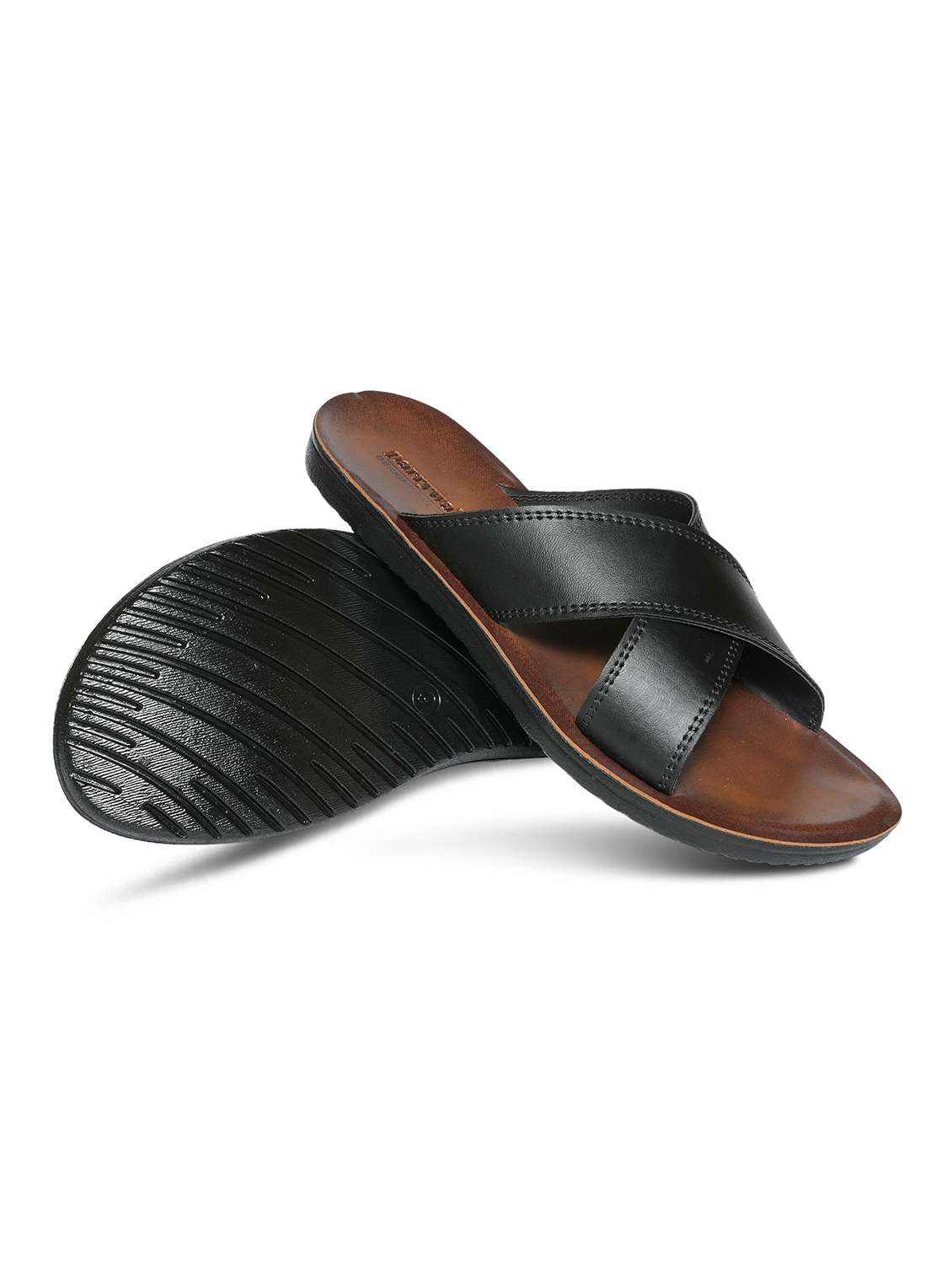 men black slip on sandal - 22292270 -  Standard Image - 4