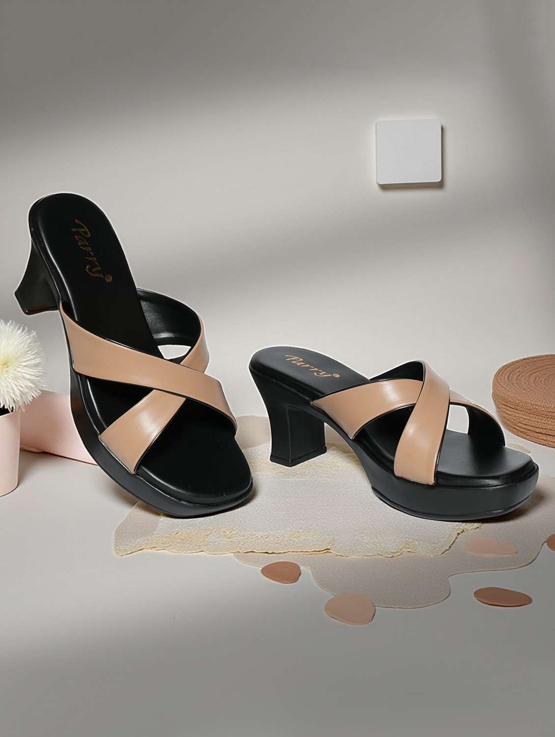 women solid slip on sandals