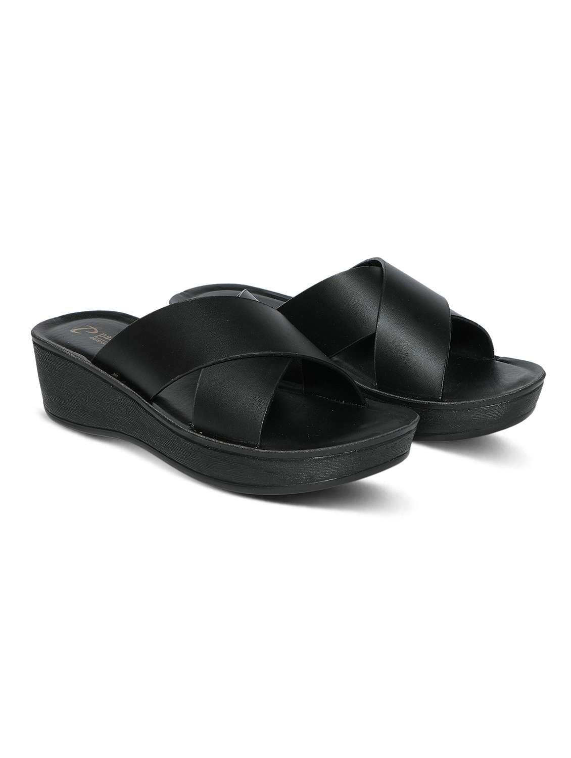 women black slip on wedge - 22292295 -  Standard Image - 1