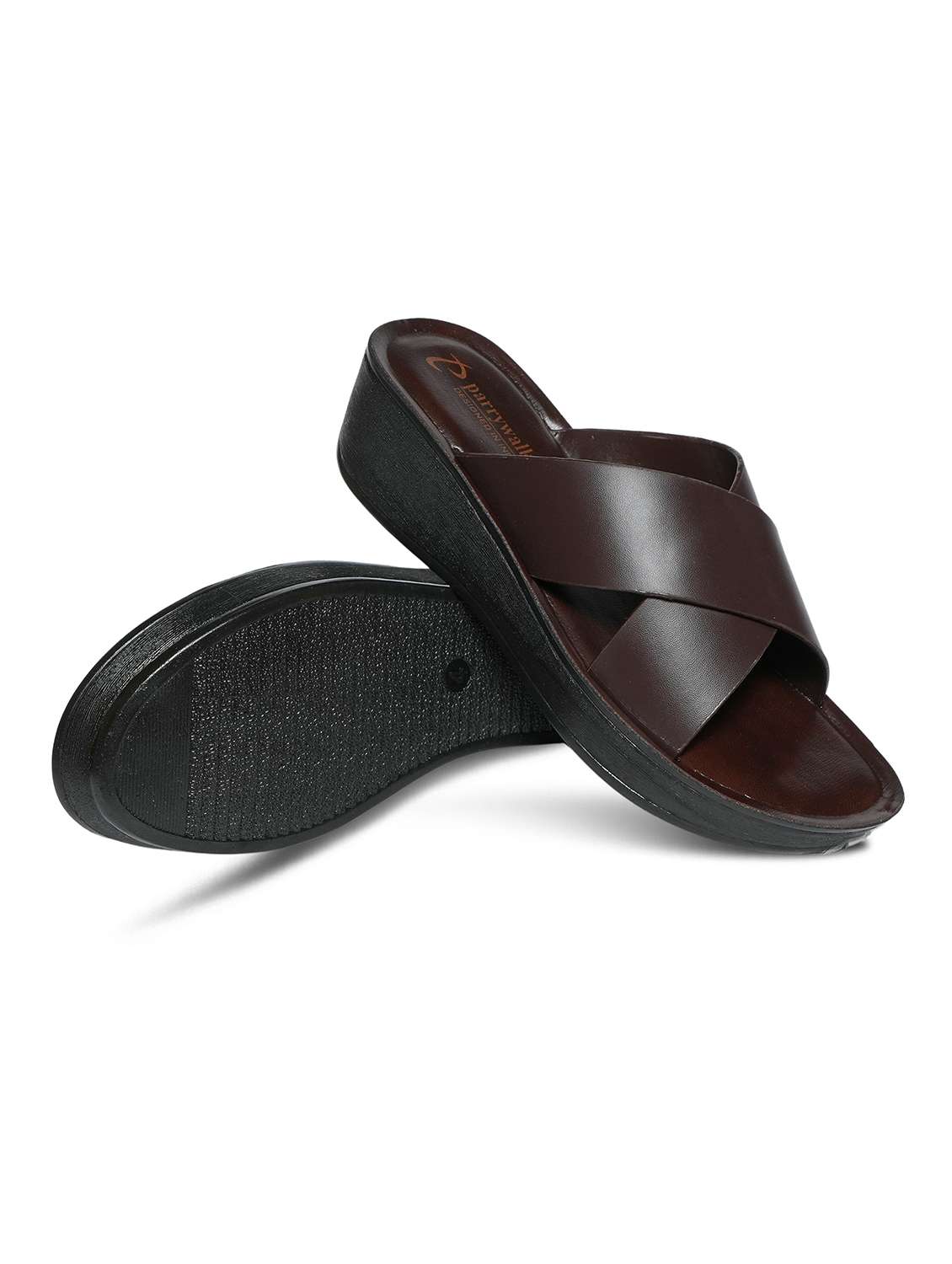 women brown slip on wedge - 22292296 -  Standard Image - 4