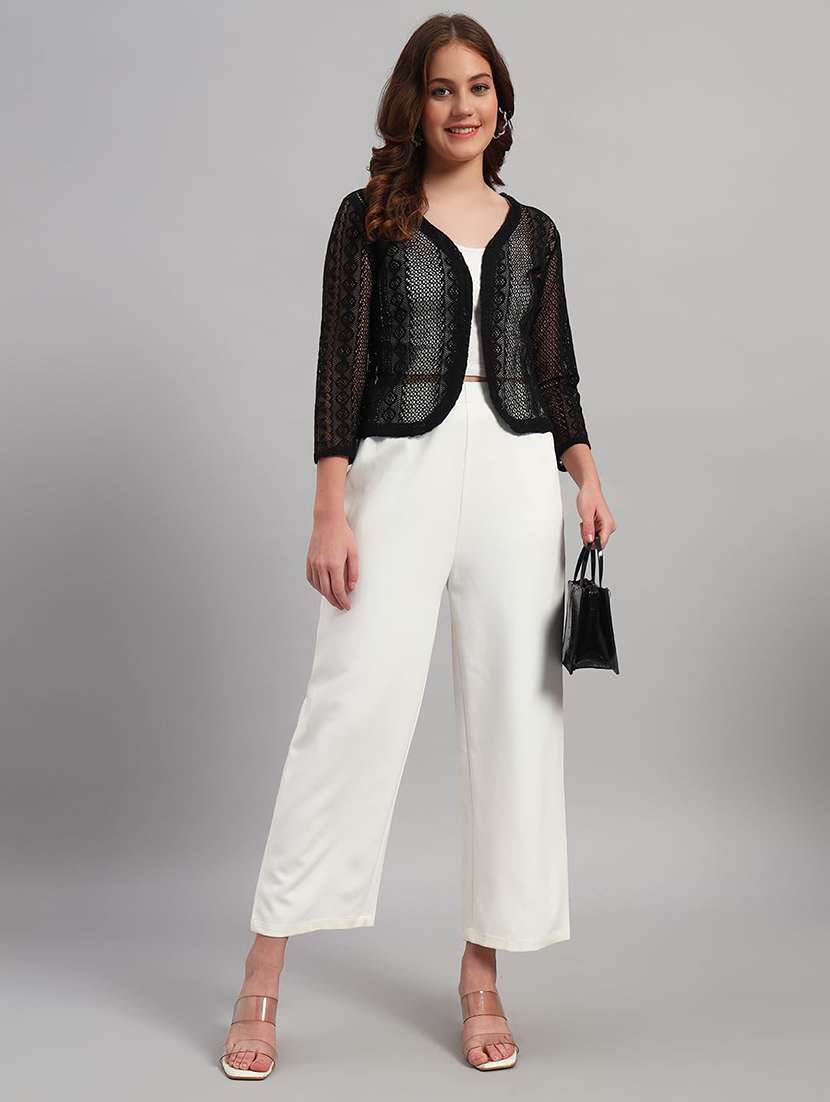 women self designed three quarter sleeve shrug - 22292298 -  Standard Image - 4