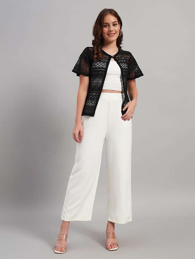 women self designed short sleeve lace shrug - 22292299 -  Standard Image - 4