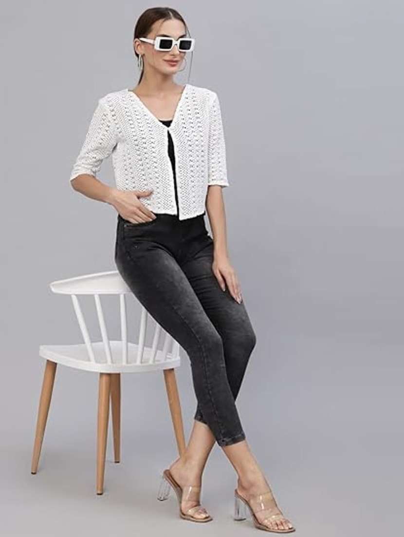 women self designed three quarter sleeve shrug - 22292304 -  Standard Image - 4