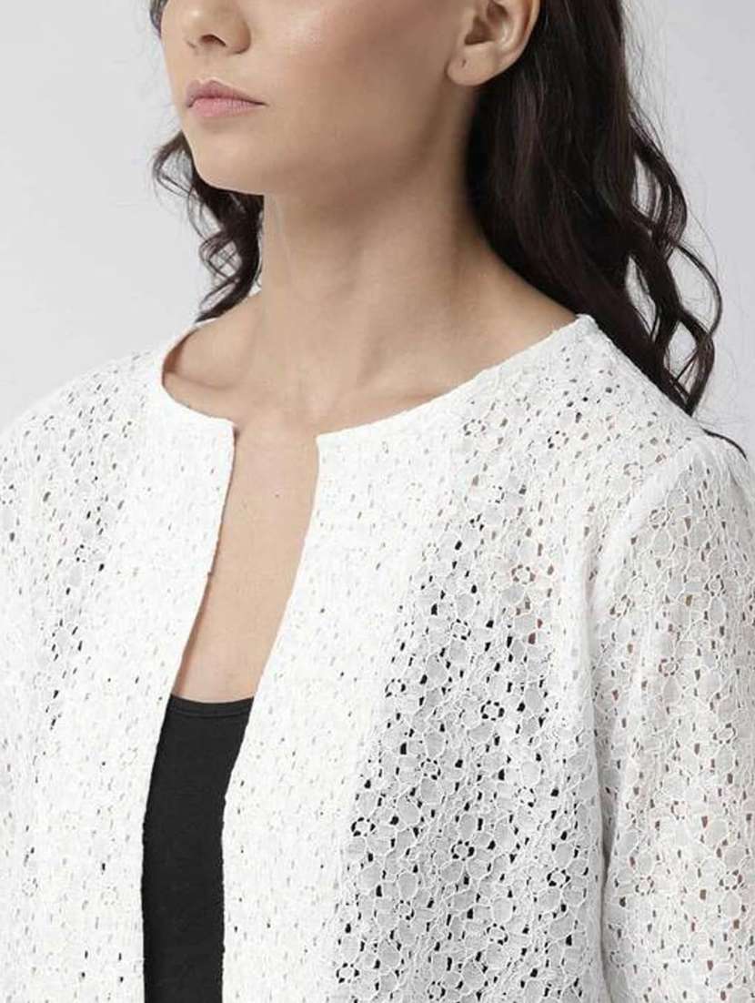 women self designed three quarter sleeve lace shrug - 22292308 -  Standard Image - 4