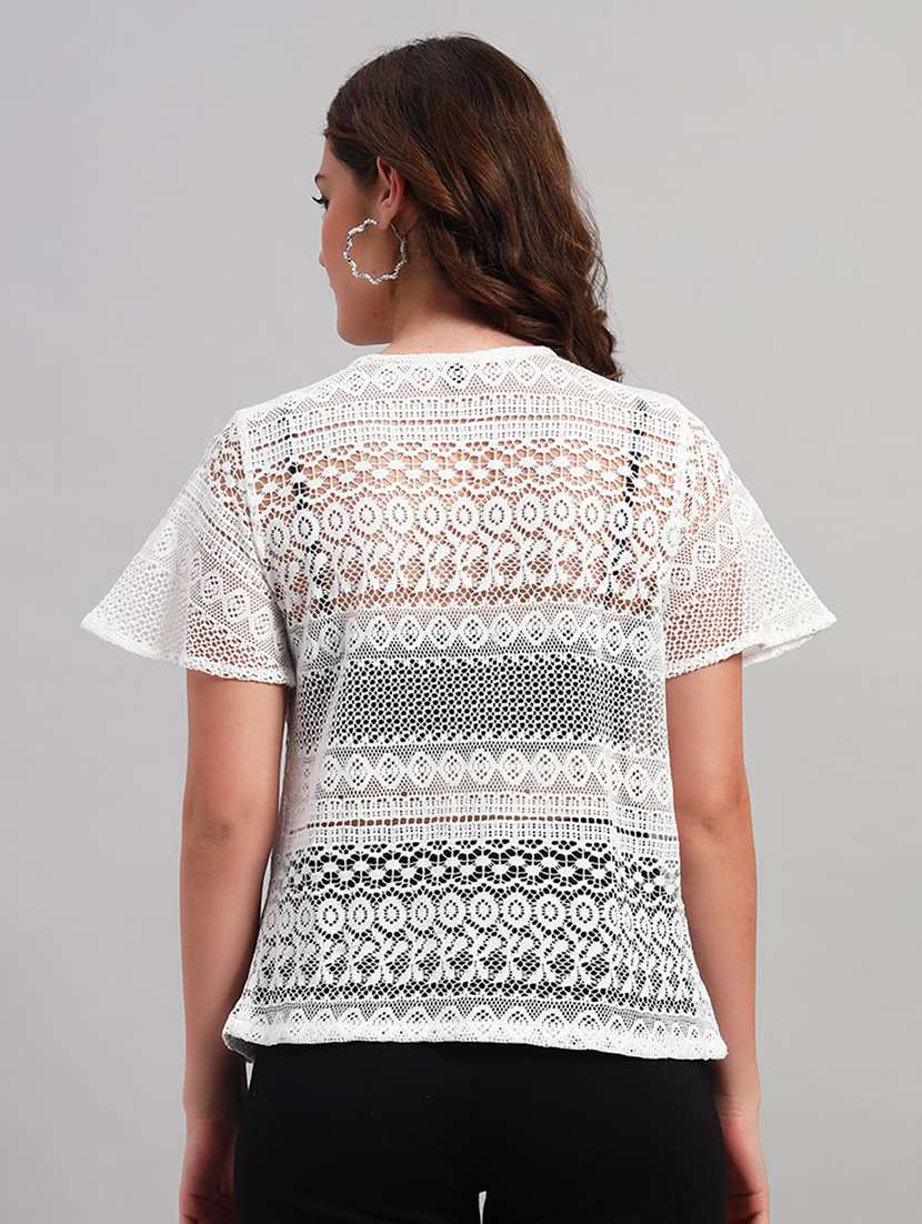 women self designed short sleeve regular shrug - 22292311 -  Standard Image - 4