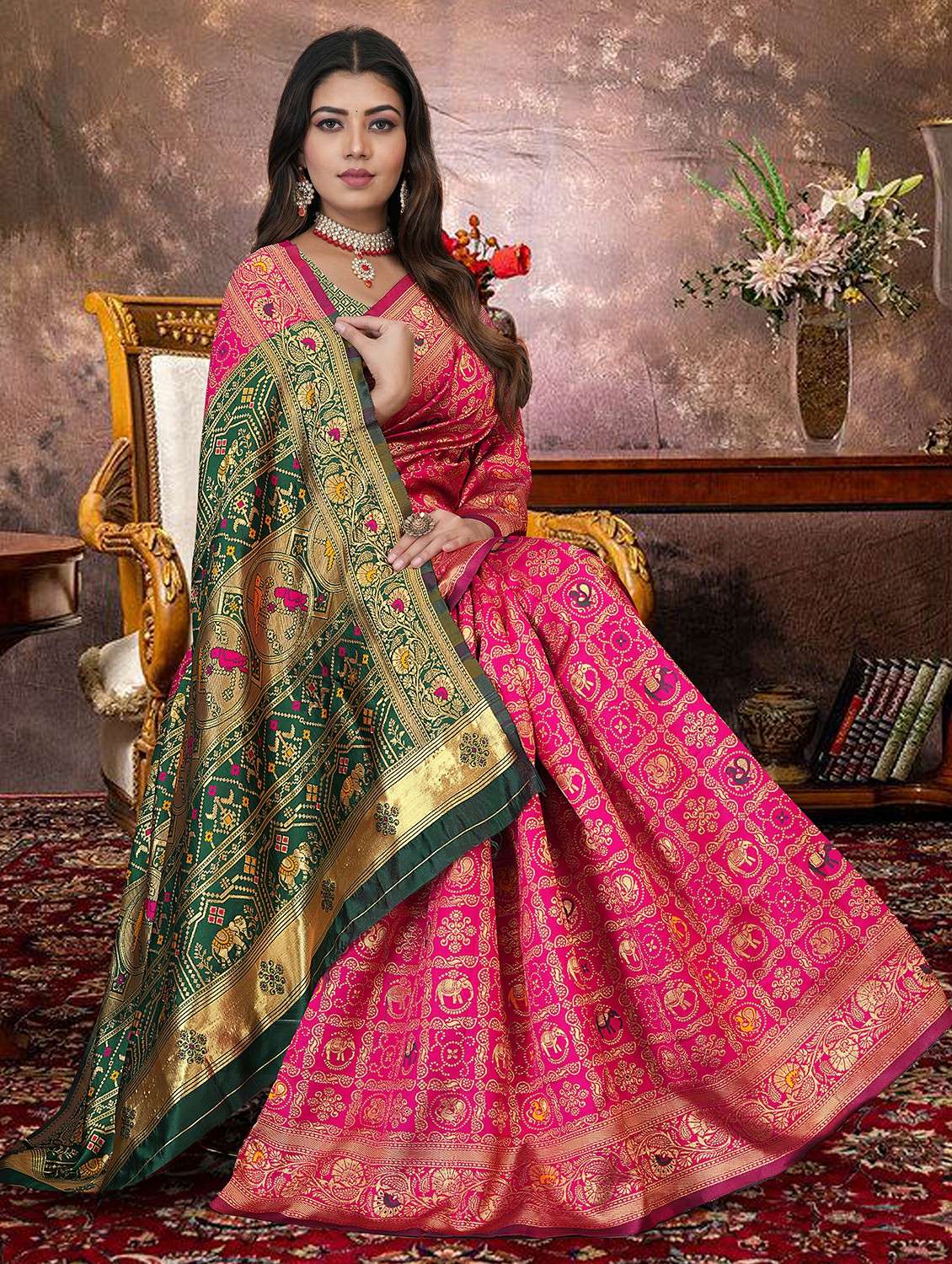 women self design banarasi saree with blouse - 22292568 -  Standard Image - 1