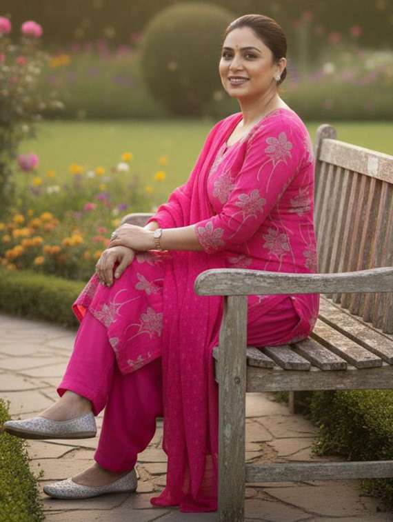 women floral three quarter sleeve kurta pant with dupatta set - 22292626 -  Standard Image - 1