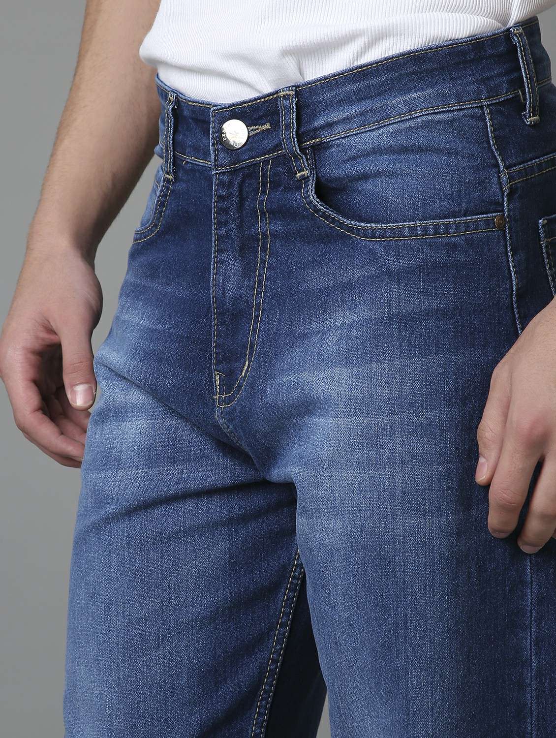 men washed high rise full length jeans - 22292674 -  Standard Image - 4