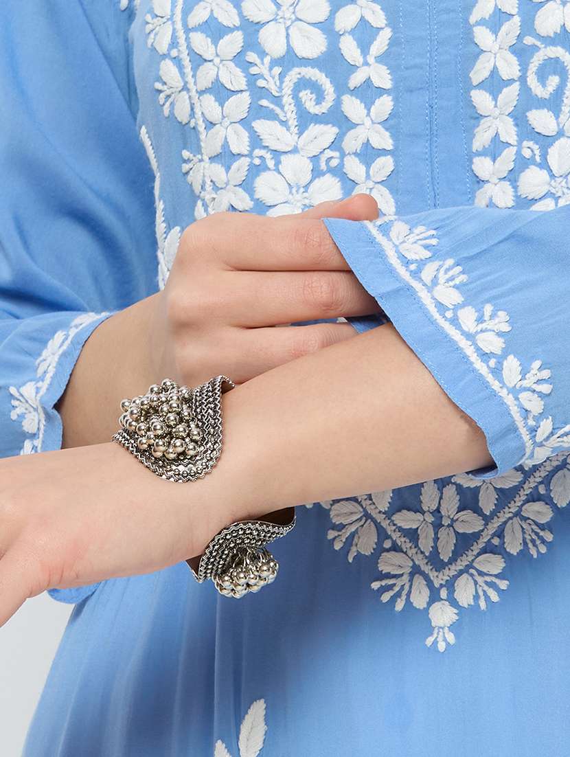 women solid with work long sleeve straight kurta - 22292686 -  Standard Image - 6