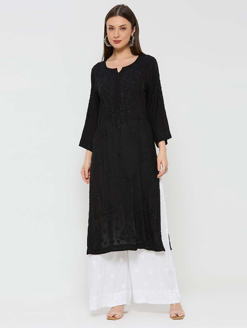 black modal straight kurta - 22292689 -  Standard Image - 1