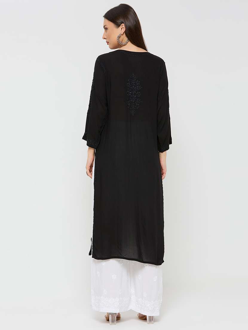 black modal straight kurta - 22292689 -  Standard Image - 4