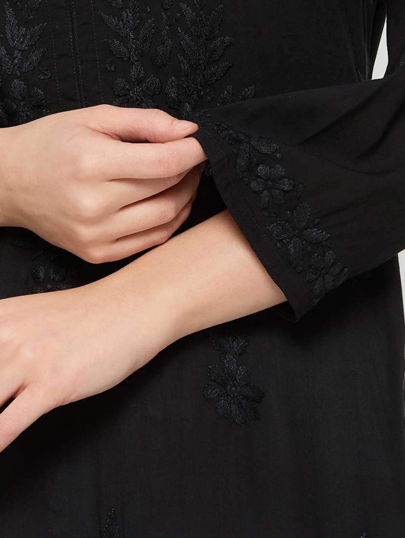 black modal straight kurta - 22292689 -  Standard Image - 6